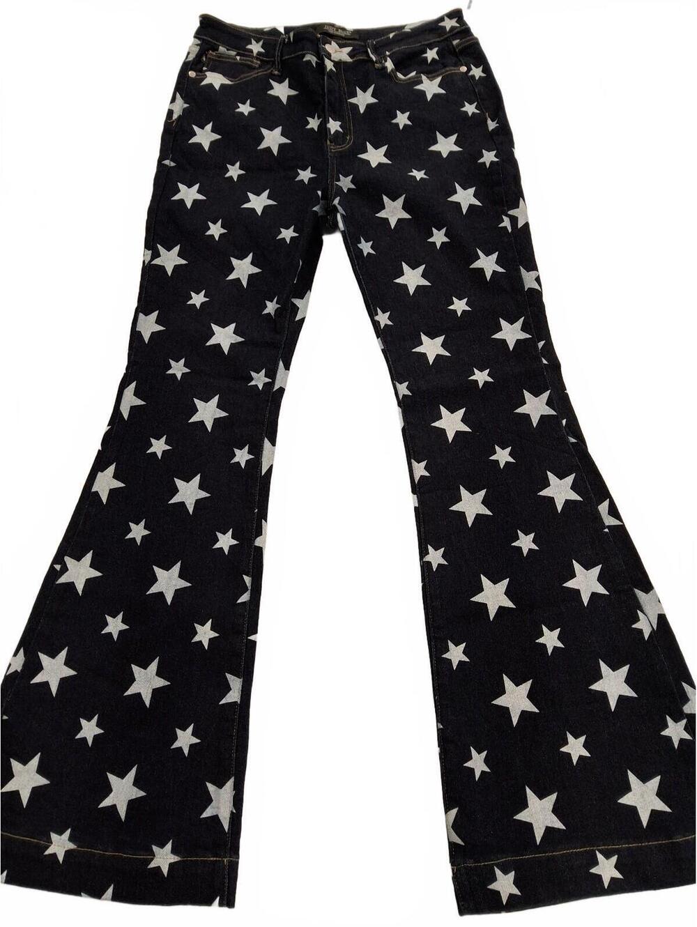 Judy Blue Women's Star Print Flare Jeans Size 13/31